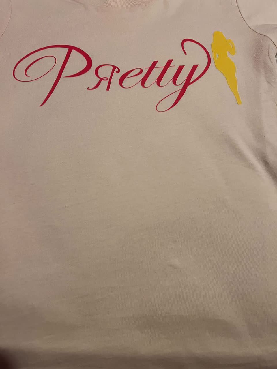 Pretty Lady Signature Tee -  Tan/Pink/Yellow - Premium Tee